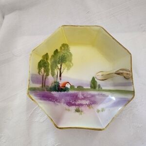 Nippon Handpainted Lemon Nappy Dish